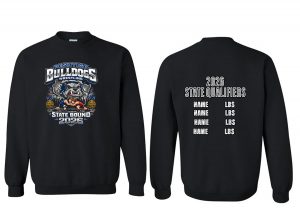 Bulldog Black Crew Sweatshirt- Adult